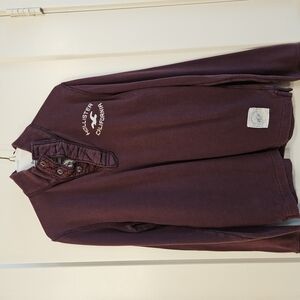 Hollister Burgundy Button-Up Sweatshirt